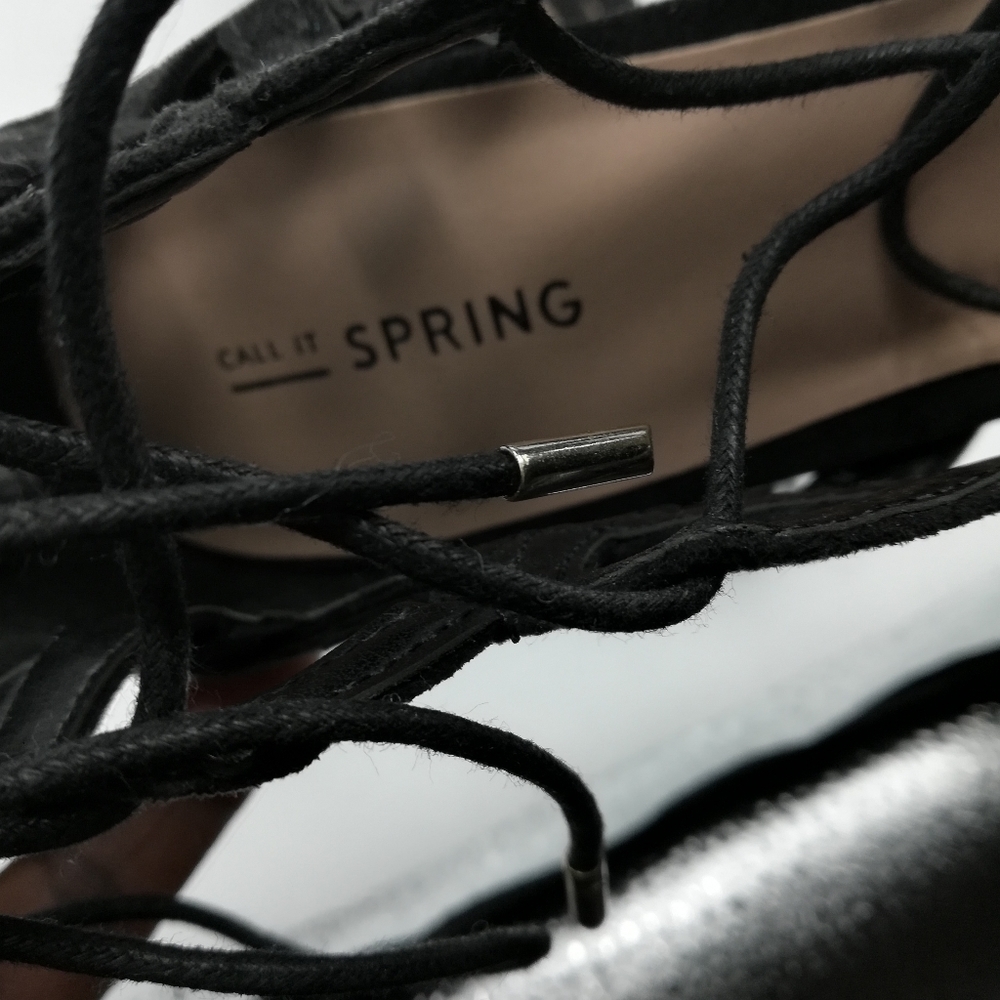 Call It Spring Caged Lace Up Open Toe High Heels - image 8